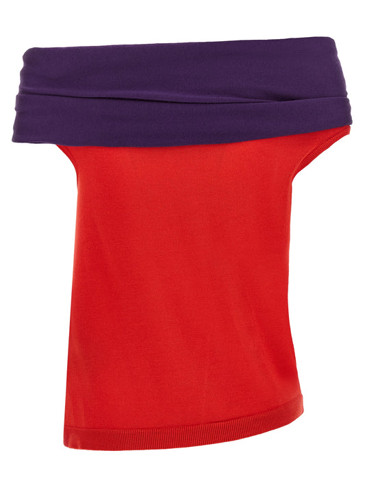 J.W.Anderson Red Wool Sleeveles T-Shirt