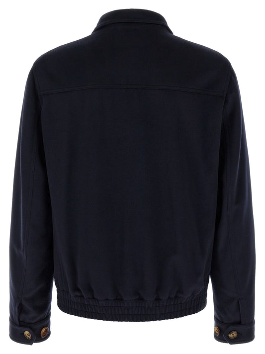 Brunello Cucinelli Blue Virgin Wool Bomber