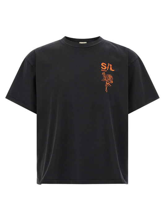 SECOND/LAYER Black Cotton T-Shirt