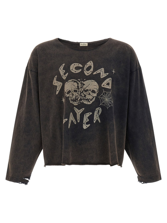 SECOND/LAYER Black Cotton T-Shirt