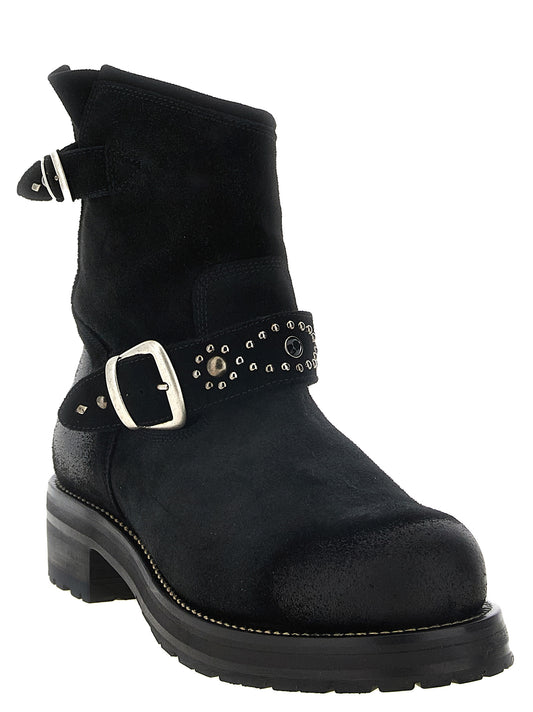 SECOND/LAYER Black Calfskin Ankle Boots