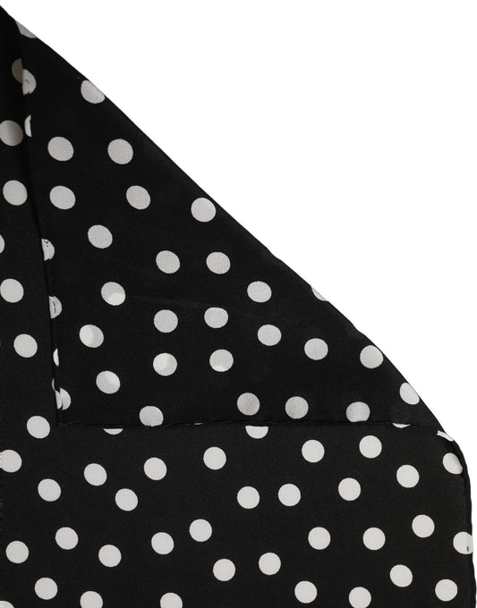 Dolce & Gabbana Black White Polka Dot Square Foulard Scarf