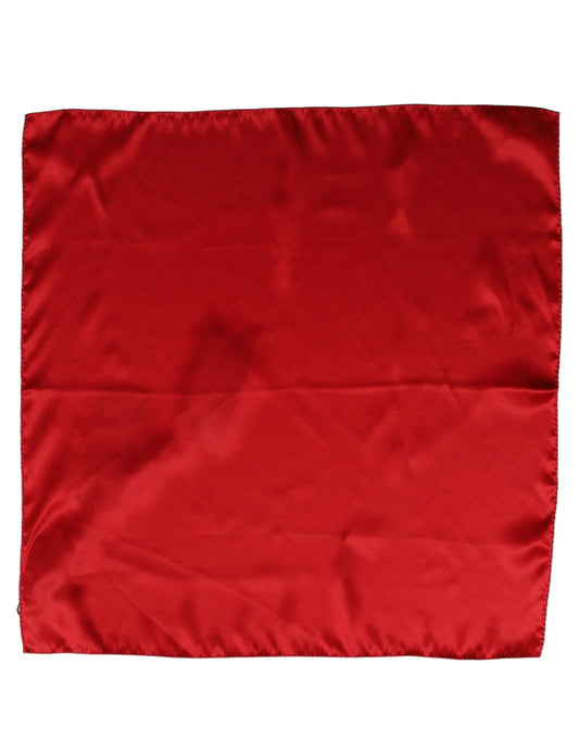Dolce & Gabbana Red Satin Silk Foulard Handkerchief Scarf