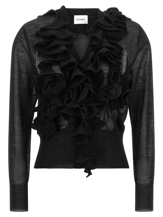 NUDE Black Wool Cardigan