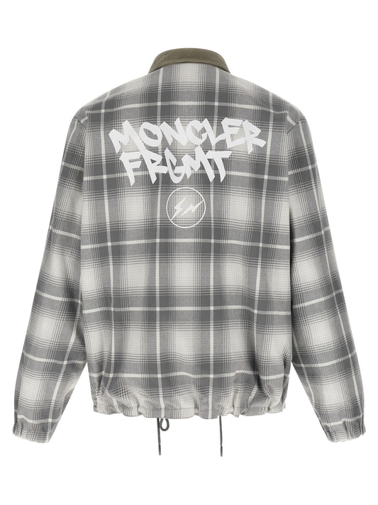 MONCLER GENIUS Gray Cotton Full-Length Jacket