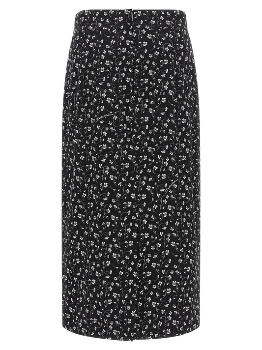 Dolce & Gabbana Bicolor Silk Midi Skirt