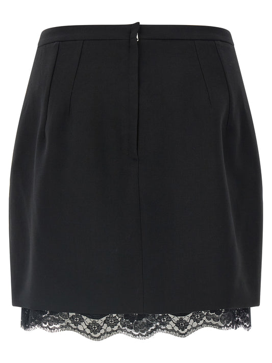 Dolce & Gabbana Black Virgin Wool Long Skirt