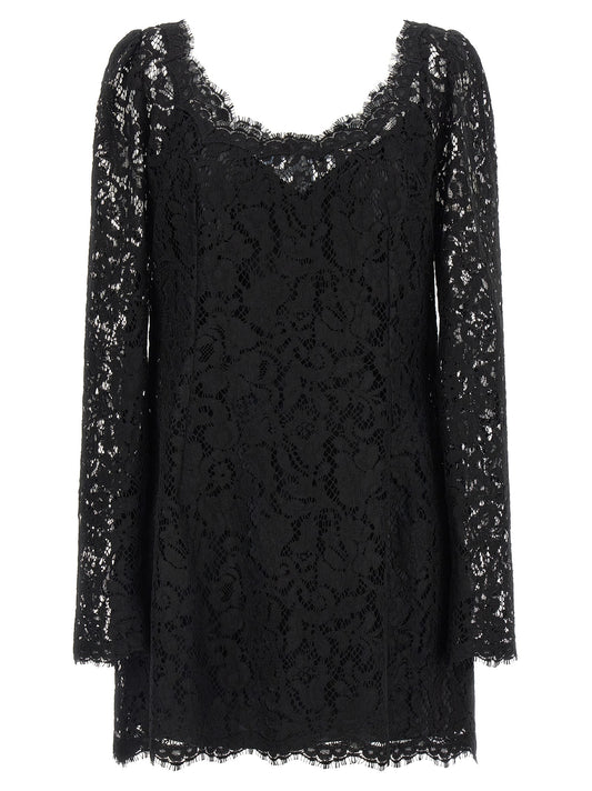 Dolce & Gabbana Black Cotton Short Dress