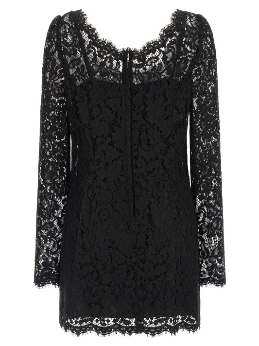 Dolce & Gabbana Black Cotton Short Dress