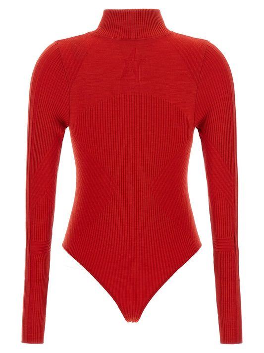 PERFECT MOMENT Red Wool Bodysuit