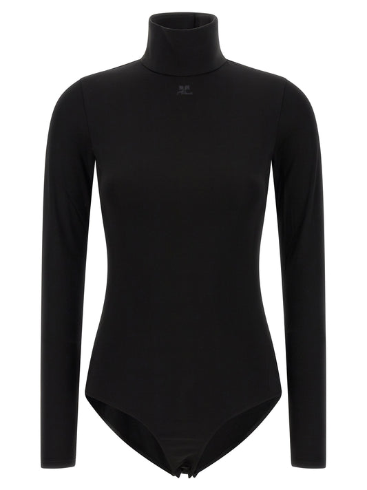 Courrèges Black Viscose Bodysuit