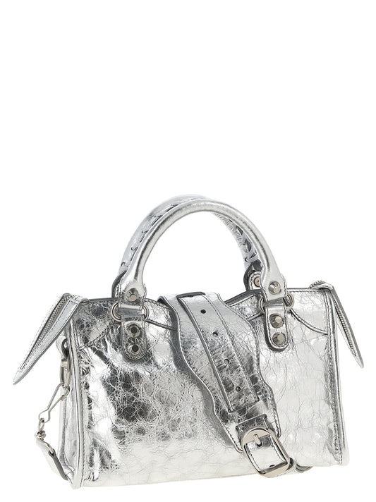 Balenciaga Silver Lamb Leather Handbag