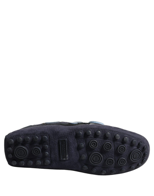 Dolce & Gabbana Navy Blue Suede Leather Tassel Loafers Shoes