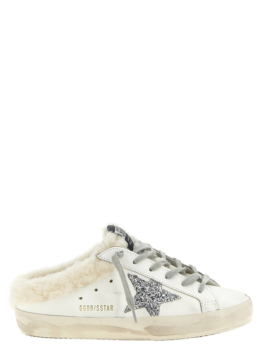 Golden Goose White Leather Slides
