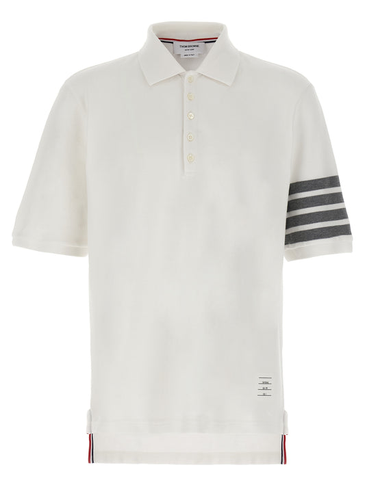 Thom Browne White Cotton Polo Shirt