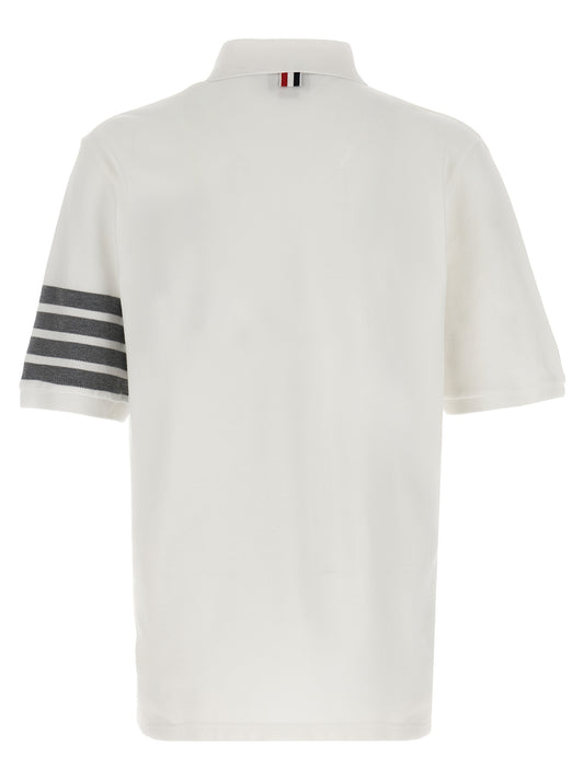 Thom Browne White Cotton Polo Shirt