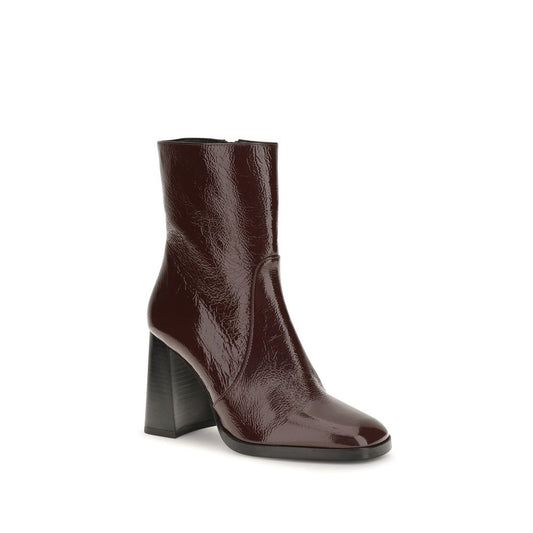 Stuart Weitzman Bordeaux Calf Leather Bos Taurus Ankle Boots
