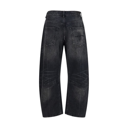R13 Black Cotton Boyfriend Jeans
