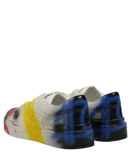 Dolce & Gabbana Multicolor New Roma Paint Sneakers Men Shoes