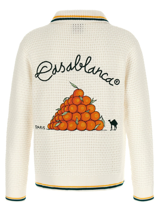 Casablanca White Cotton Cardigan