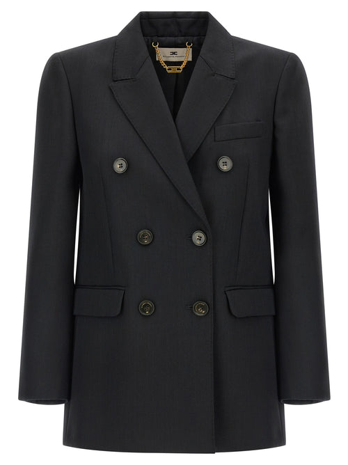 Elisabetta Franchi Black Virgin Wool Blazer