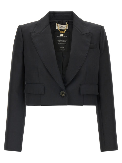 Elisabetta Franchi Black Virgin Wool Blazer