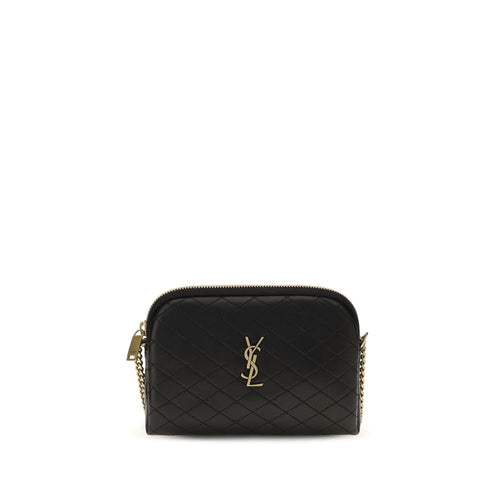 Saint Laurent Black Calf Leather Shoulder Bag