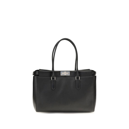 Fendi Black Calf Leather Bos Taurus Shoulder Bag