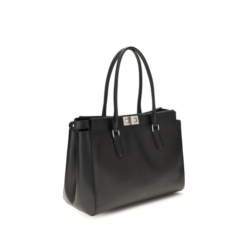 Fendi Black Calf Leather Bos Taurus Shoulder Bag