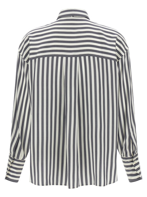 Brunello Cucinelli Gray Silk Blouse