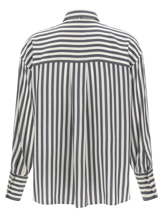 Brunello Cucinelli Gray Silk Blouse
