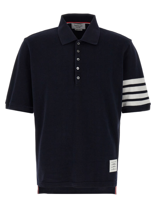 Thom Browne Blue Cotton Polo Shirt