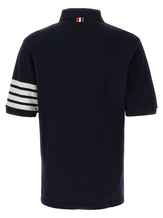 Thom Browne Blue Cotton Polo Shirt
