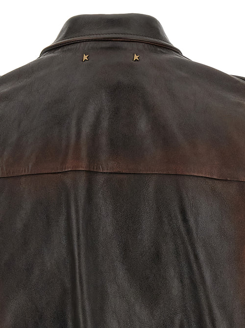 Golden Goose Brown Cowhide Leather Jacket