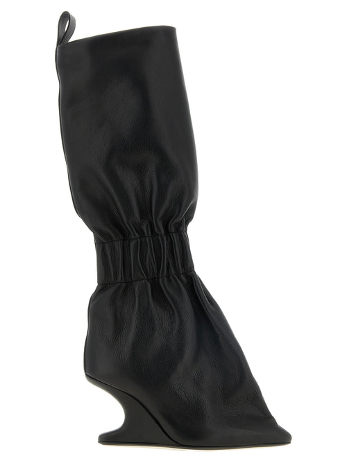 Rick Owens Black Calfskin Over The Knee