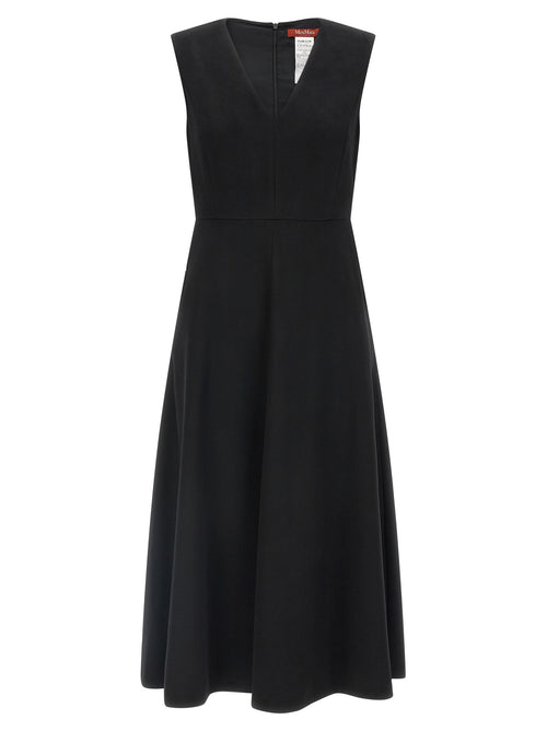 Max Mara Black Wool Midi Dress