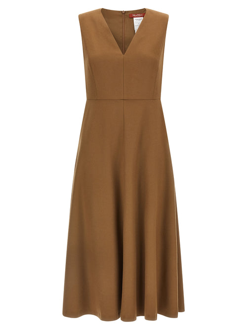 Max Mara Brown Wool Midi Dress