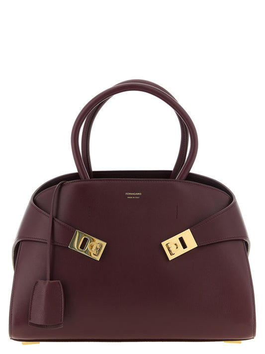 Ferragamo Bordeaux Calfskin Handbag
