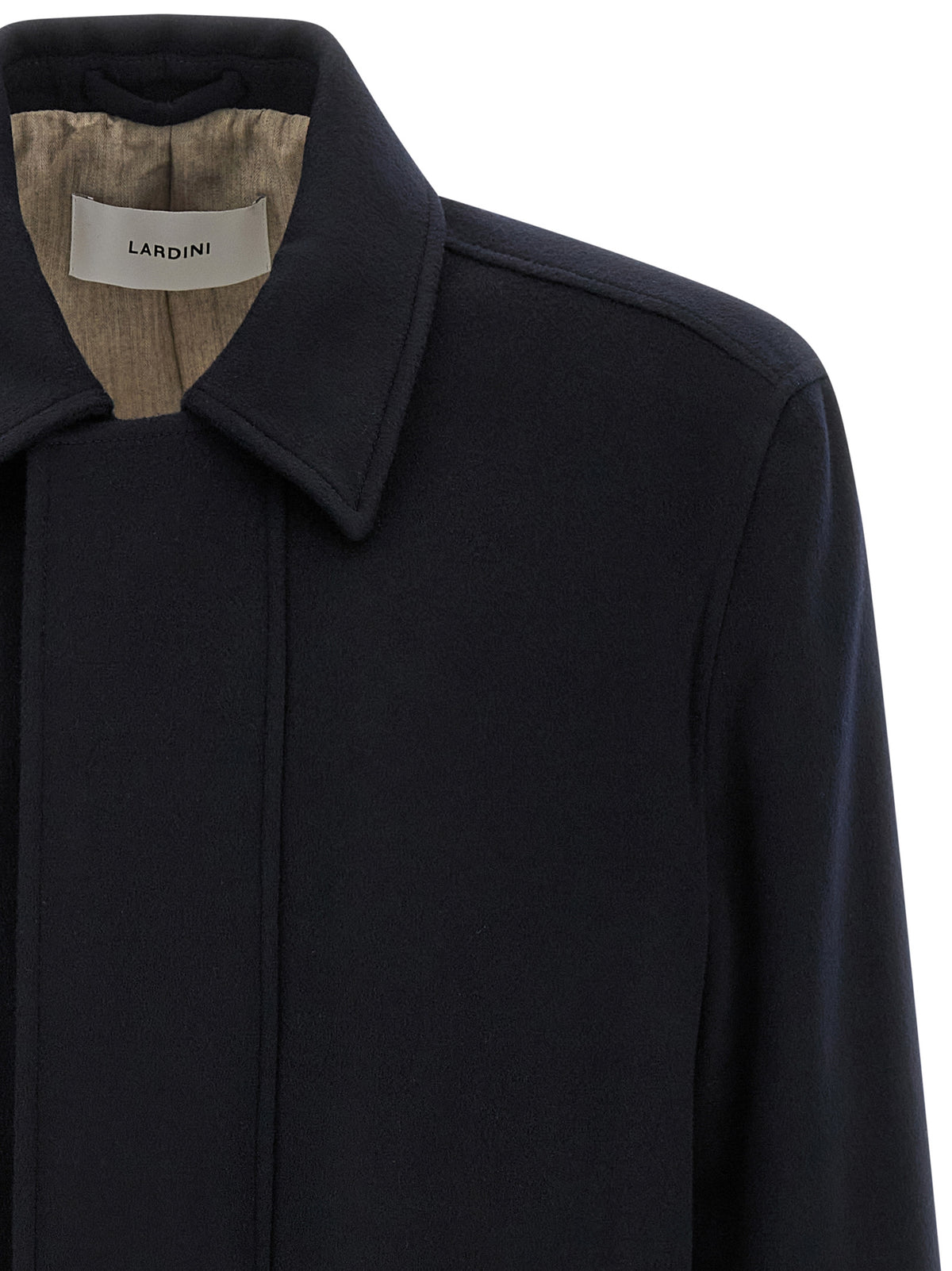 Lardini Blue Cashmere Full-Length Jacket