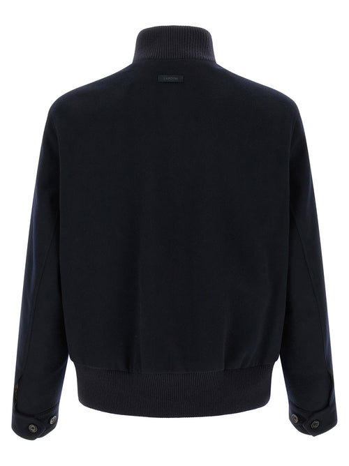 Lardini Blue Virgin Wool Full-Length Jacket