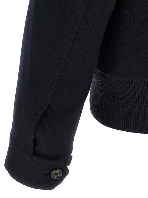 Lardini Blue Virgin Wool Full-Length Jacket