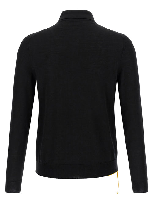 Fendi Black Virgin Wool Polo Shirt