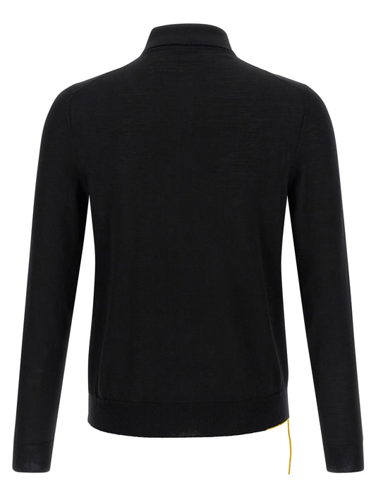 Fendi Black Virgin Wool Polo Shirt