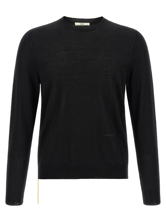 Fendi Black Virgin Wool Cardigan