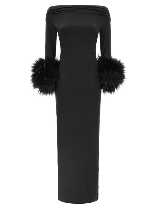 The Andamane Black Polyester Long Dress