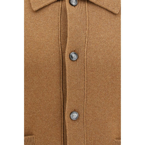 Ami Paris Brown Wool Oves Aries Cardigan