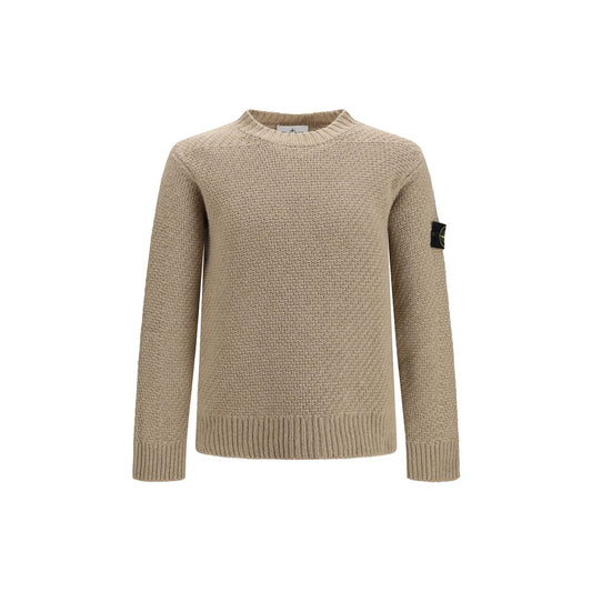 Stone Island Beige Wool Oves Aries Sweatshirt