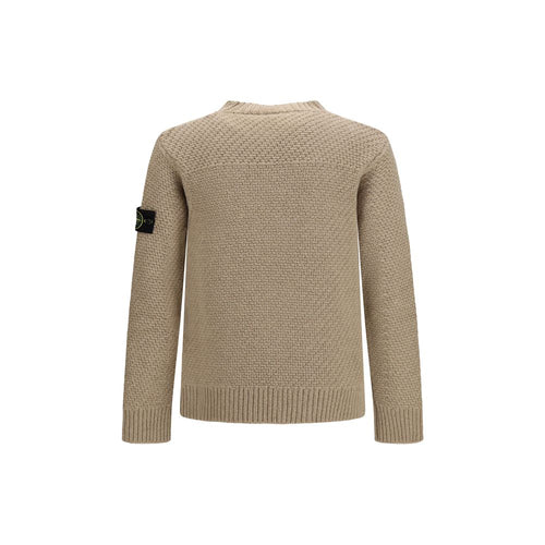 Stone Island Beige Wool Oves Aries Sweatshirt