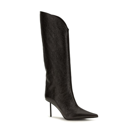 LE SILLA Black Calf Leather High Heel Boots
