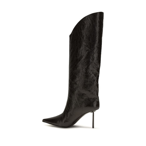 LE SILLA Black Calf Leather Bos Taurus High Heel Boots